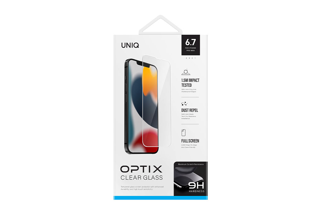 Miếng dán kính iPhone 13 Pro Max UniQ