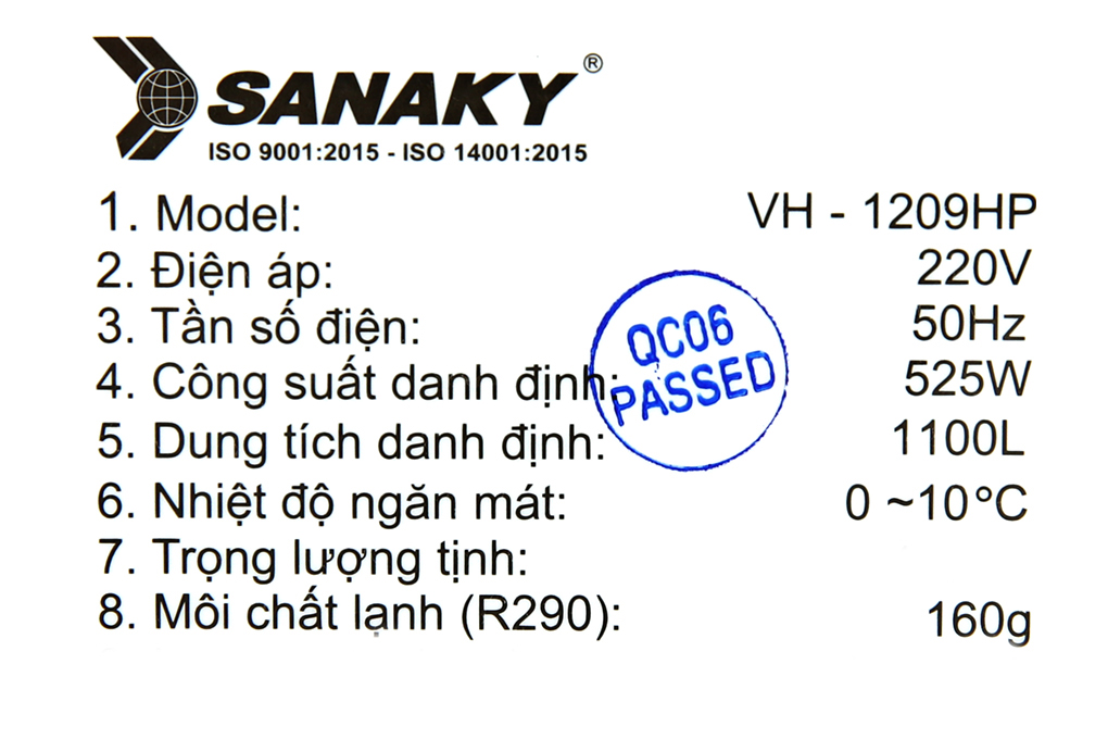 Tủ mát Sanaky 1100 lít VH-1209HP