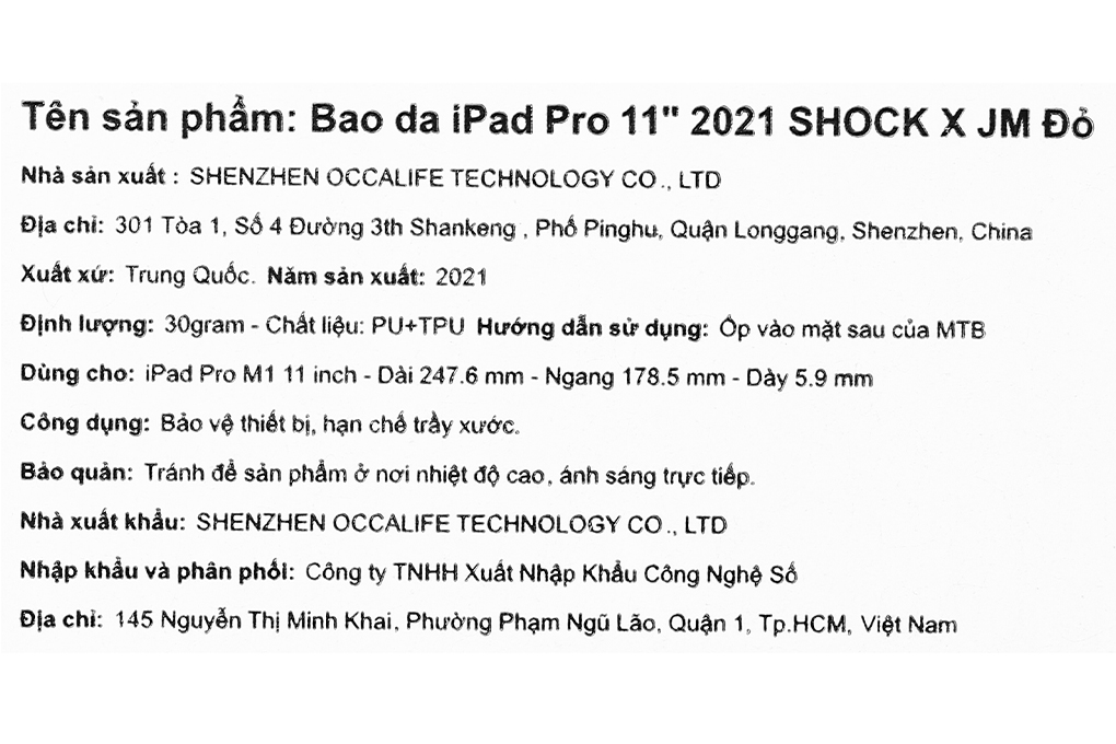 Ốp lưng nắp gập iPad Pro 11 inch 2021 SHOCK X JM