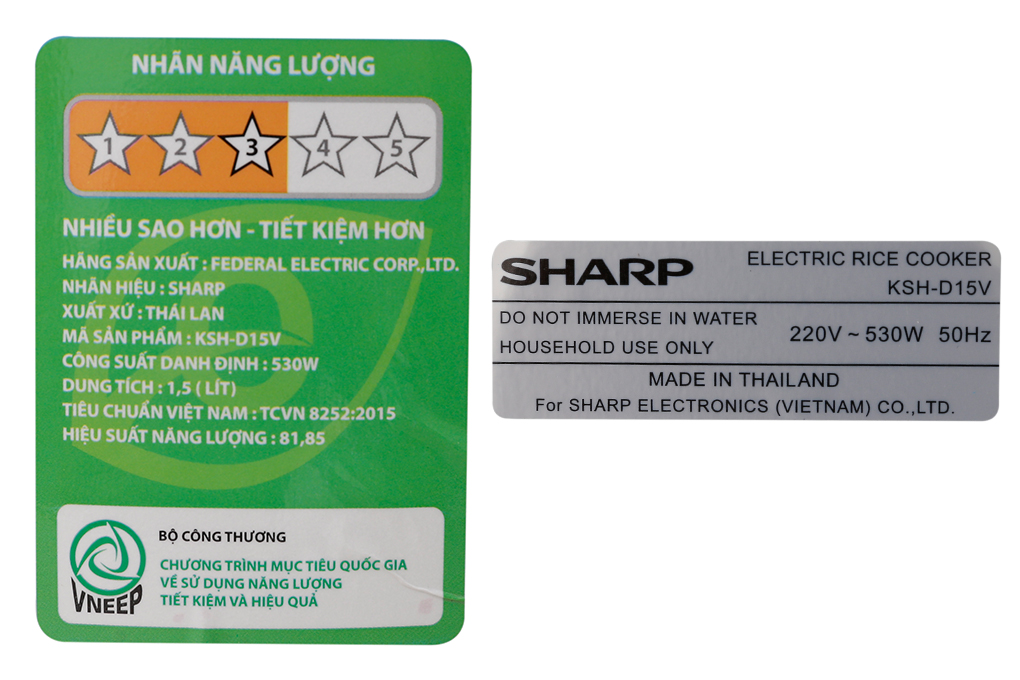 Nồi cơm điện Sharp 1.5 lít KSH-D15V