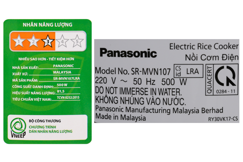 Nồi cơm điện Panasonic 1 lít SR-MVN107LRA