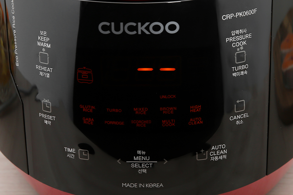 Nồi cơm điện tử áp suất 1.08 lít Cuckoo CRP-PK0600F/BKRDVN