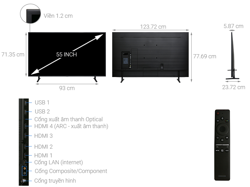 Smart Tivi Samsung 4K 55 inch UA55RU8000