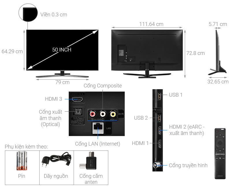 Smart Tivi Samsung 4K 50 inch UA50TU8500