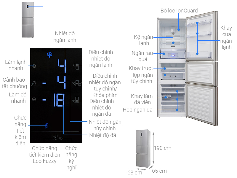 Tủ lạnh Beko Inverter 340 lít RTNT340E50VZX
