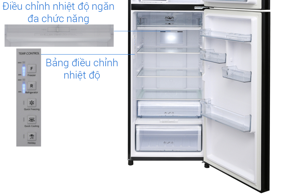 Tủ lạnh Aqua Inverter 344 lít AQR-IG386DN GBN