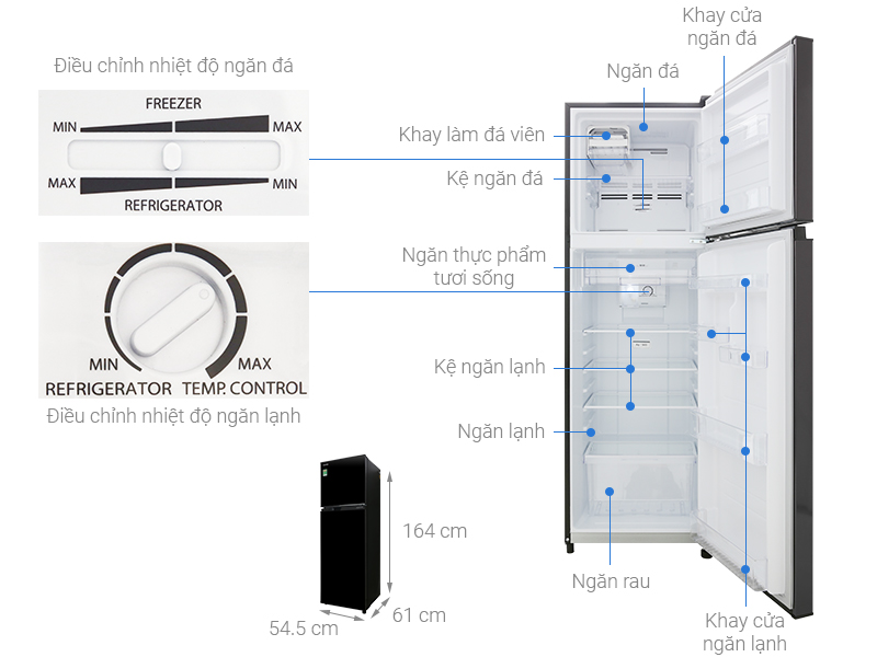 Tủ lạnh Toshiba Inverter 253 lít GR-B31VU UKG