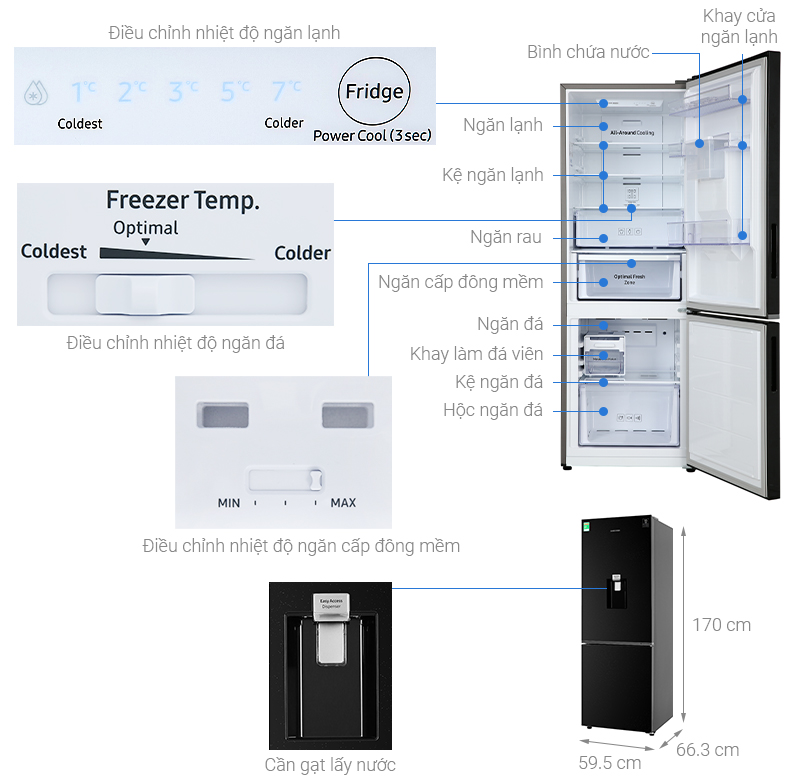Tủ lạnh Samsung Inverter 307 lít RB30N4170BU/SV