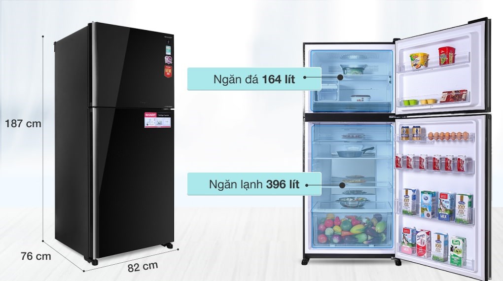 Tủ lạnh Sharp Inverter 560 lít SJ-XP620PG-BK