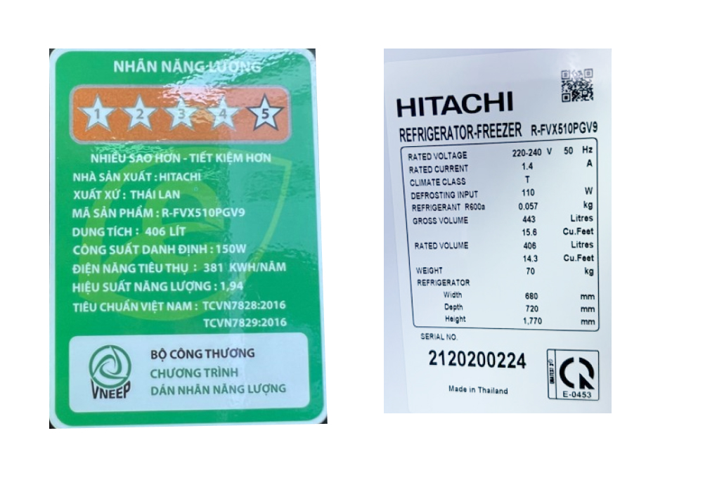 Tủ lạnh Hitachi Inverter 406 lít R-FVX510PGV9 MIR giá tốt