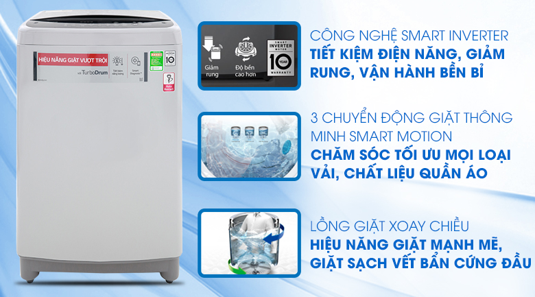 Máy giặt LG Inverter 9 Kg T2309VS2M