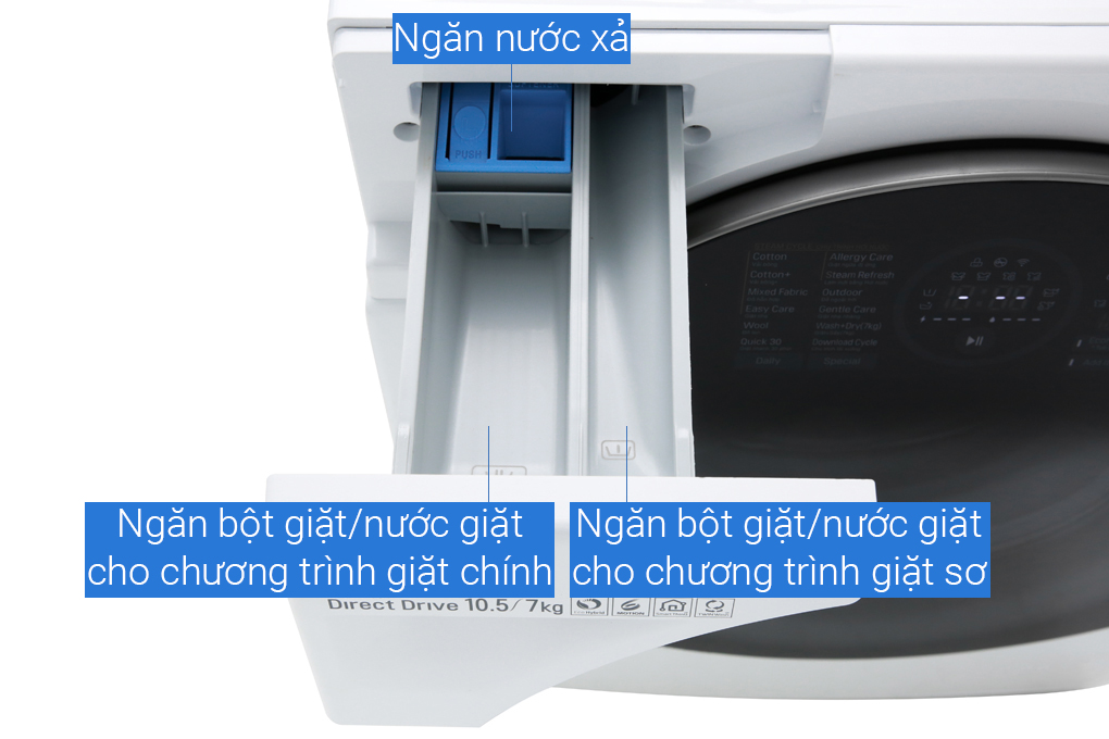 Máy giặt sấy LG Inverter 10.5 kg FG1405H3W1 giá tốt