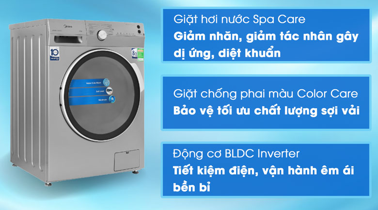 Máy giặt Midea Inverter 8.5 Kg MFK85-1401SK