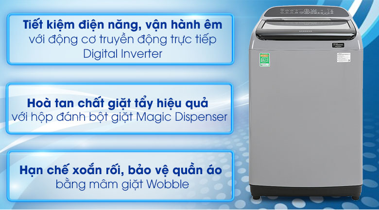 Máy giặt Samsung Inverter 9 kg WA90T5260BY/SV