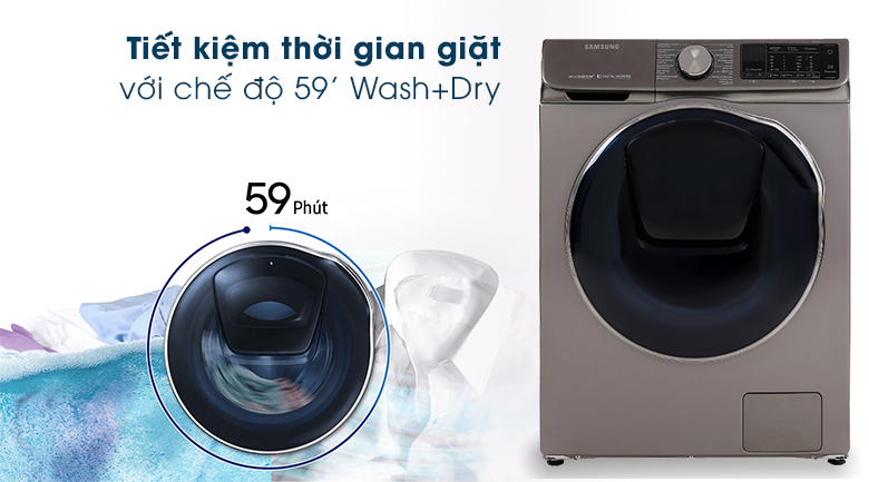 Máy giặt sấy Samsung AddWash Inverter 10.5 kg WD10N64FR2X/SV