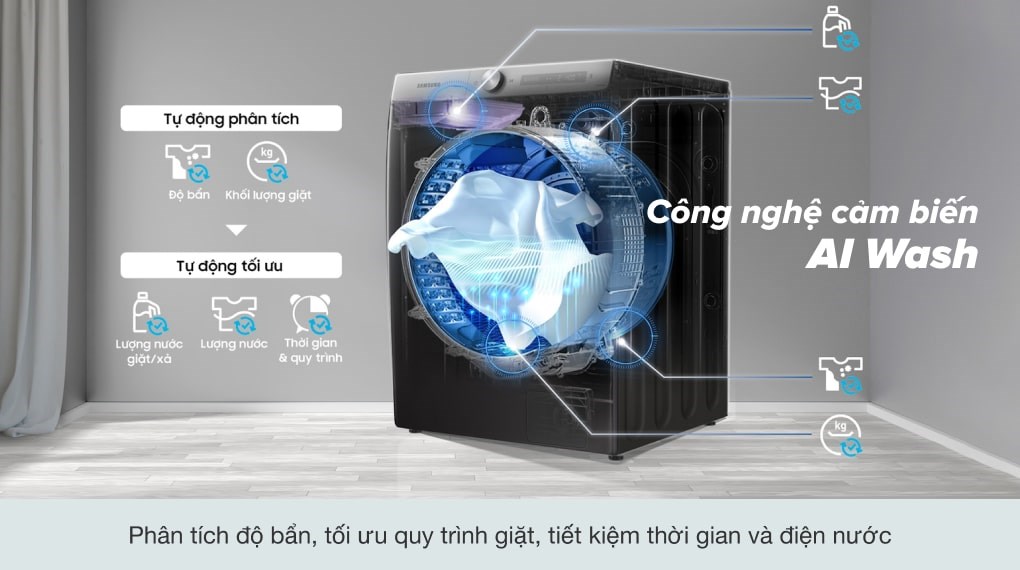 Máy giặt Samsung AI AddWash Inverter 12kg WW12TP94DSB/SV