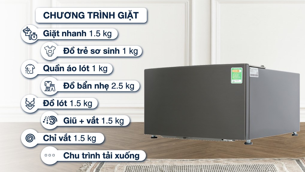 Máy giặt LG Mini Wash 2.5 kg TV2402NTWB