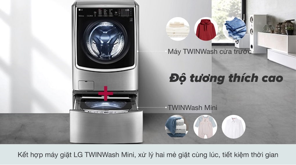Máy giặt sấy LG Inverter 21 kg F2721HTTV