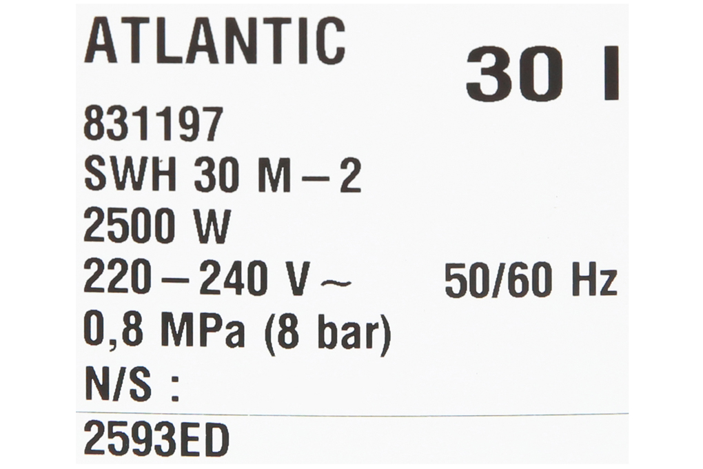 Bình nước nóng Atlantic SWH 30 M-2 Ondeo Access