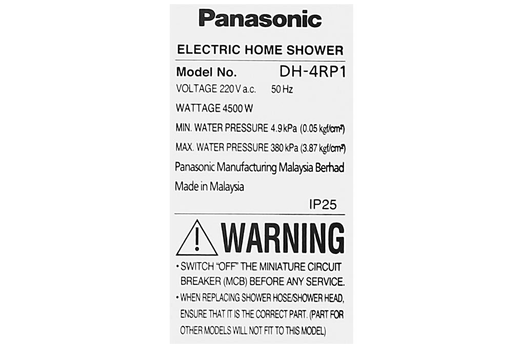 Máy nước nóng Panasonic DH-4RP1VW 4500W