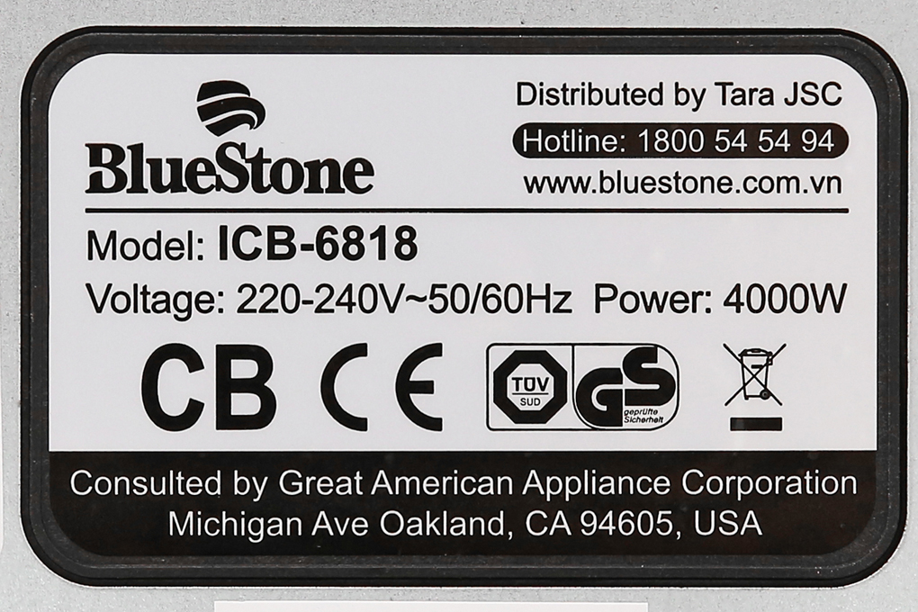 Bếp điện từ đôi lắp âm Bluestone ICB-6818