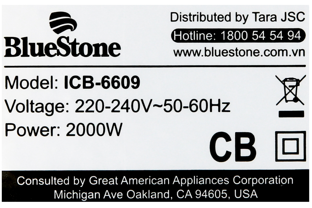 Bếp từ Bluestone ICB-6609