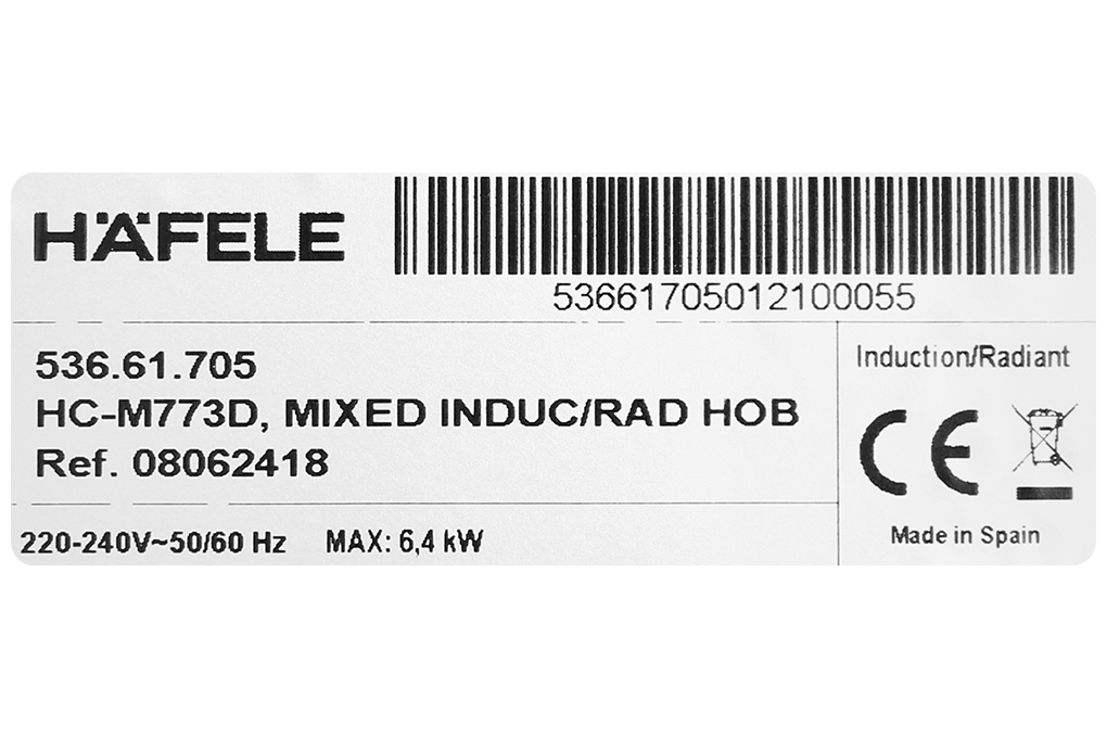 Bếp từ hồng ngoại 3 vùng nấu Hafele HC-M773D (536.61.705)