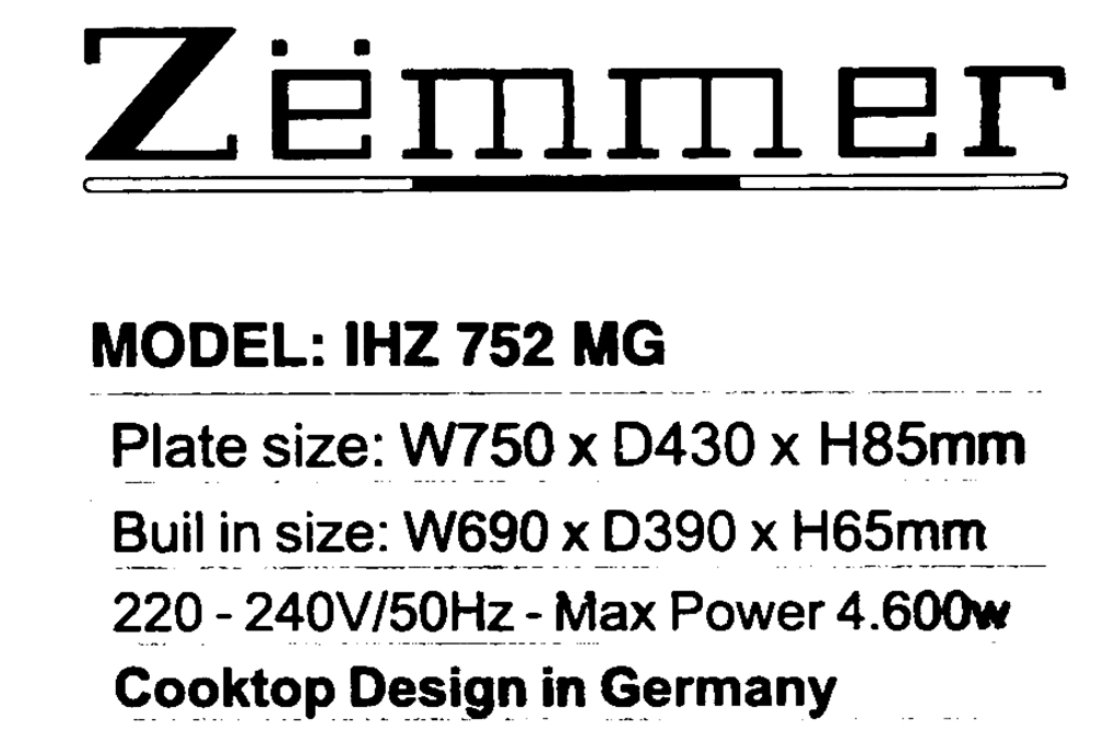 Bếp từ đôi lắp âm Zemmer IHZ752MG