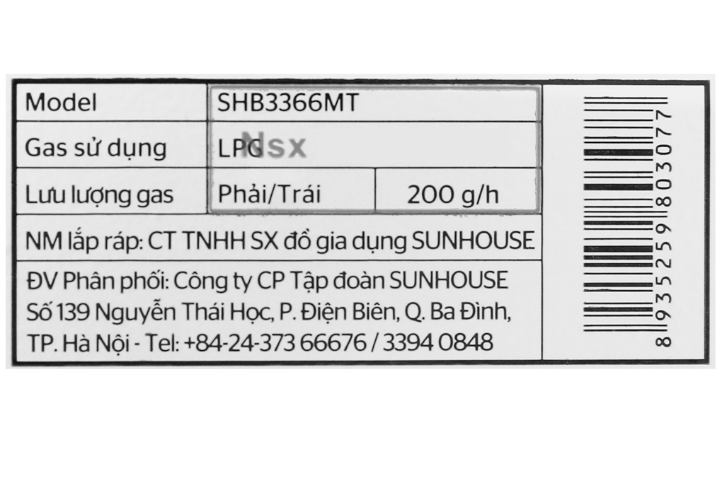 Bếp gas đôi Sunhouse SHB3366MT