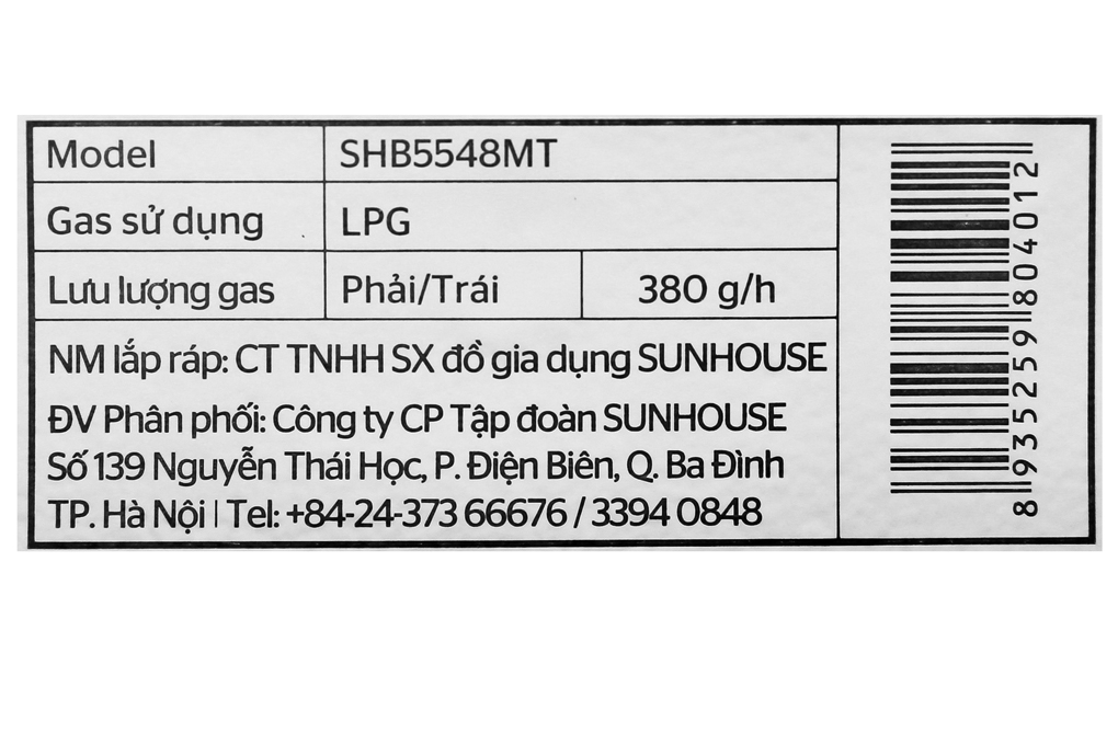 Bếp gas âm Sunhouse SHB5548MT