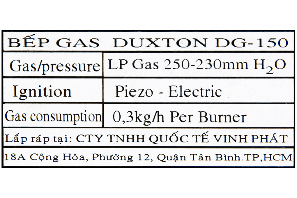 Bếp gas mini Duxton DG-150