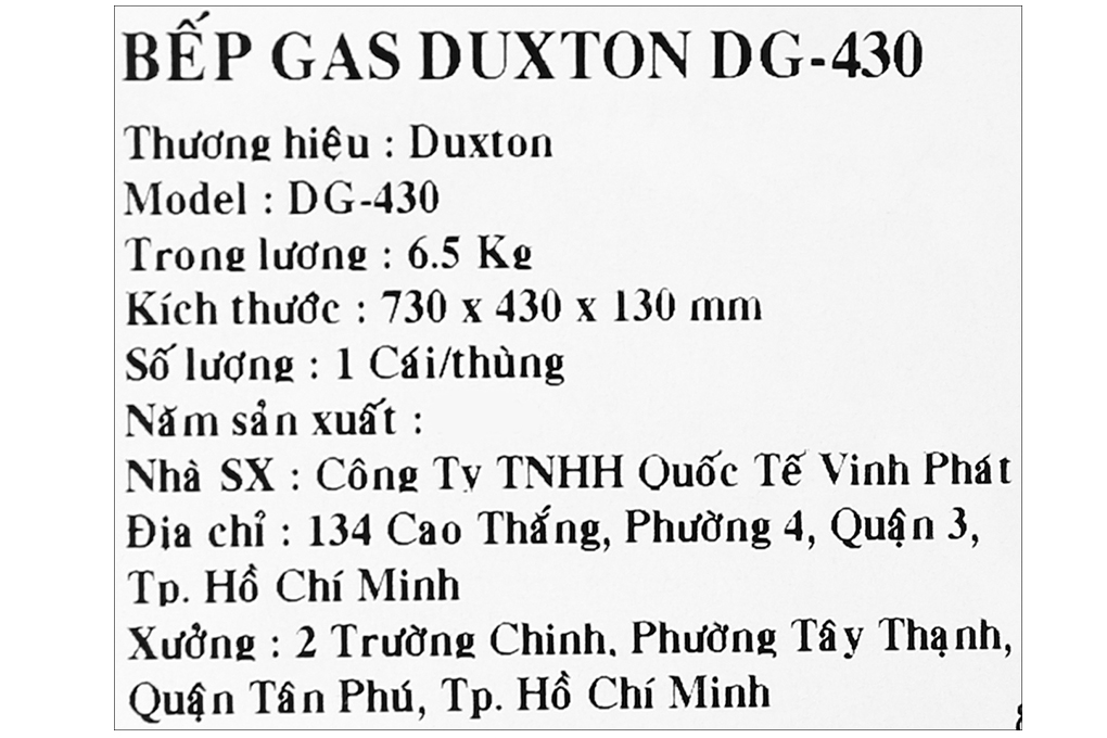 Bếp gas đôi Duxton DG-430