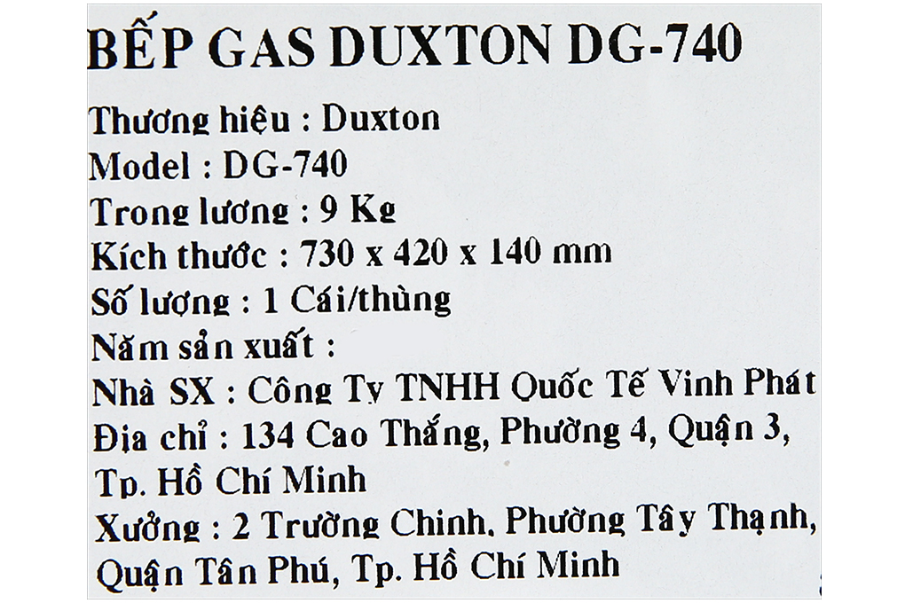 Bếp gas đôi Duxton DG-740