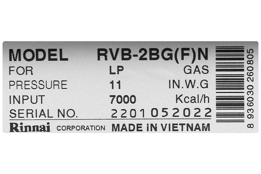 Bếp ga âm Rinnai RVB-2BG(F)N