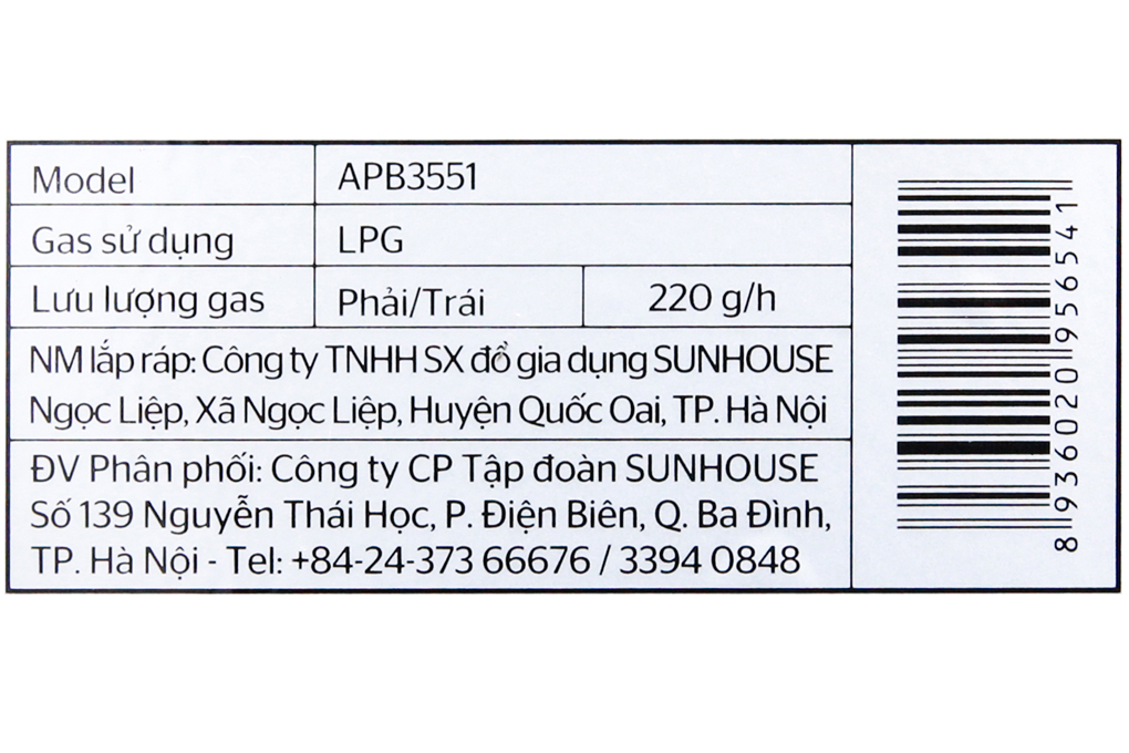Bếp gas đôi Sunhouse Apex APB3551