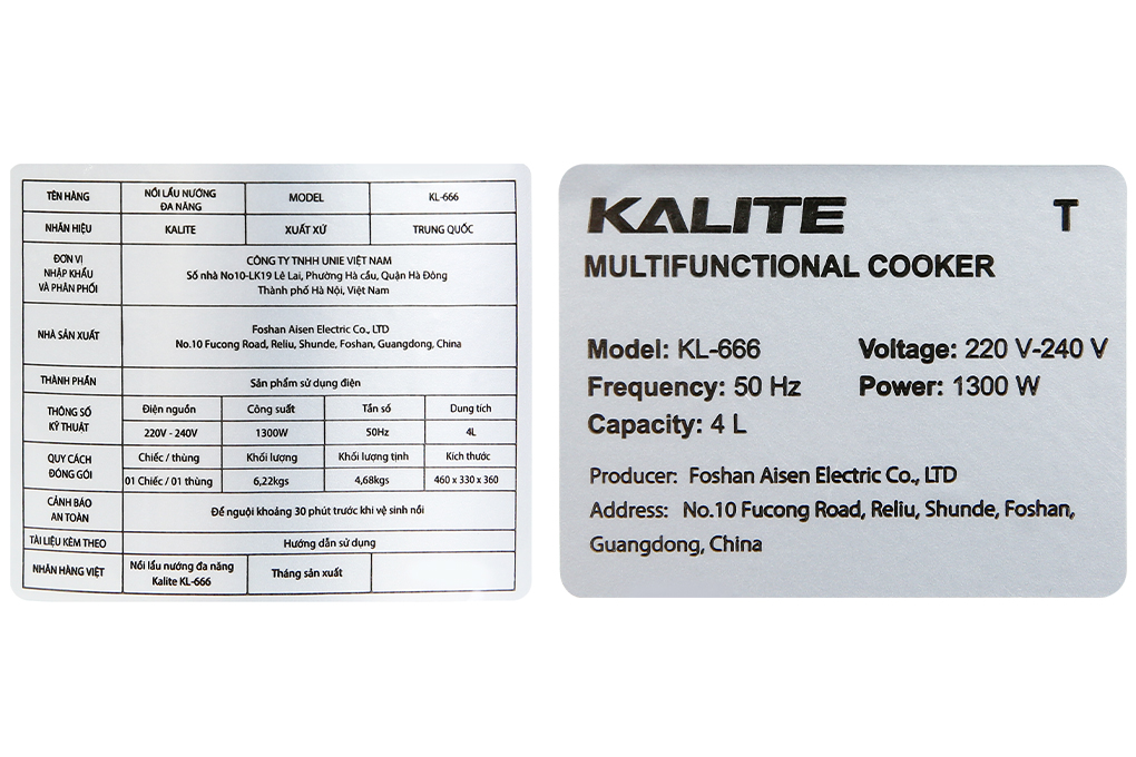 Nồi lẩu điện Kalite KL-666 4 lít