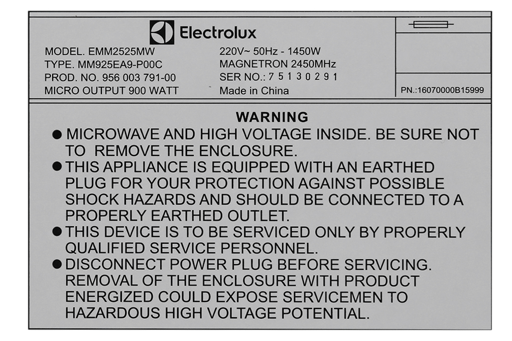 Lò vi sóng Electrolux EMM2525MW 25 lít