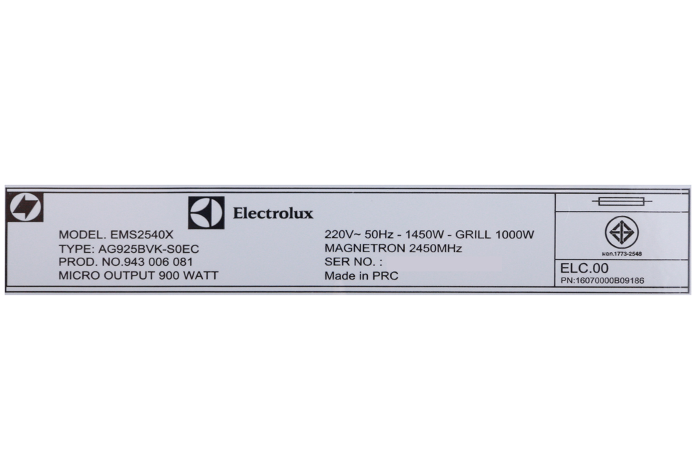 Lò vi sóng âm Electrolux EMS2540X 25 lít
