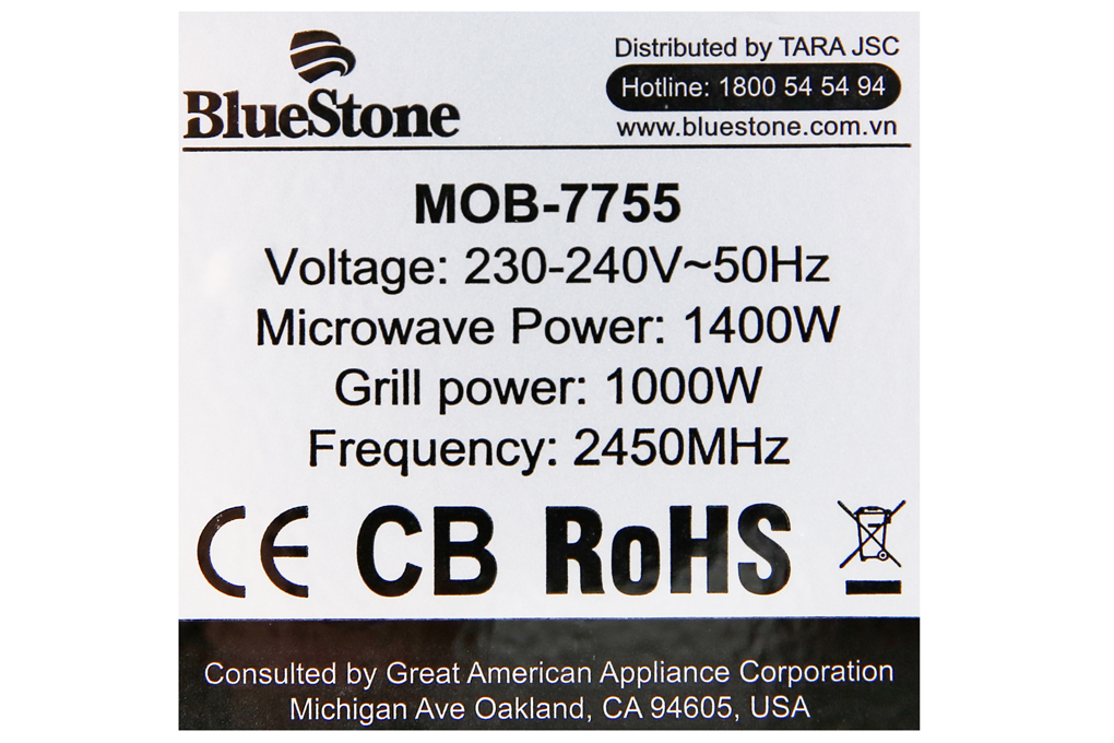 Lò vi sóng Bluestone MOB-7755 25 lít