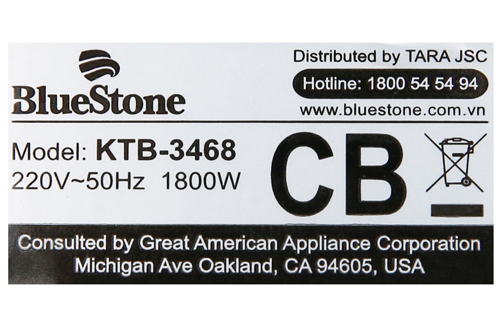 Bình đun siêu tốc Bluestone KTB 3468 1.7 lít
