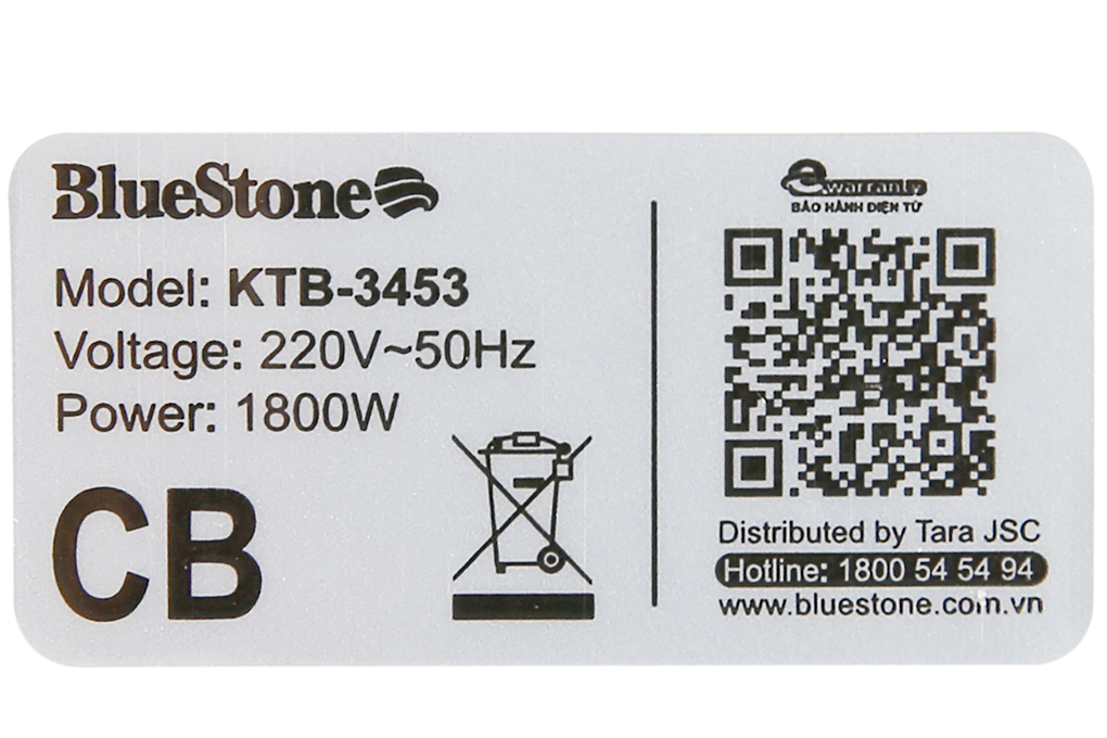Bình đun siêu tốc Bluestone 1.5 lít KTB-3453 kem