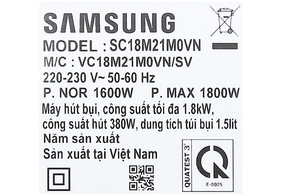 Máy hút bụi Samsung VC18M21M0VN/SV-N