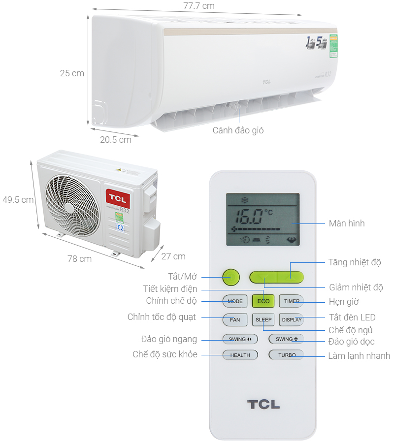 Máy lạnh TCL Inverter 1 HP TAC-10CSI/KE88N