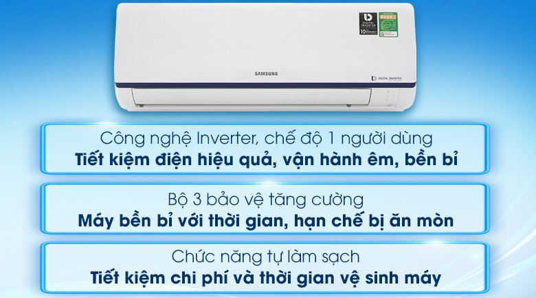 Máy lạnh Samsung Inverter 1 HP AR10RYFTAURNSV