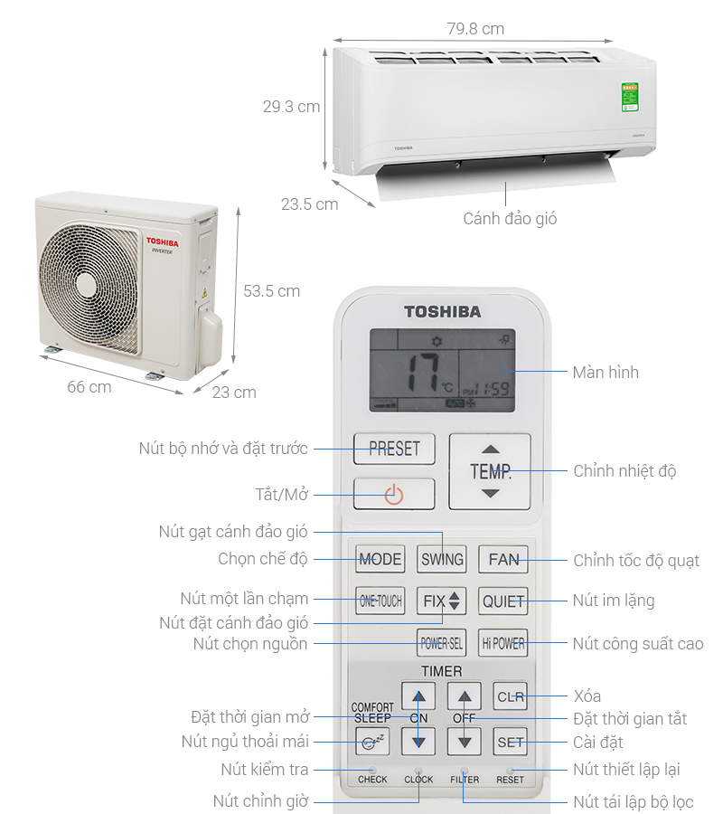 Máy lạnh Toshiba Inverter 1 HP RAS-H10X2KCVG-V