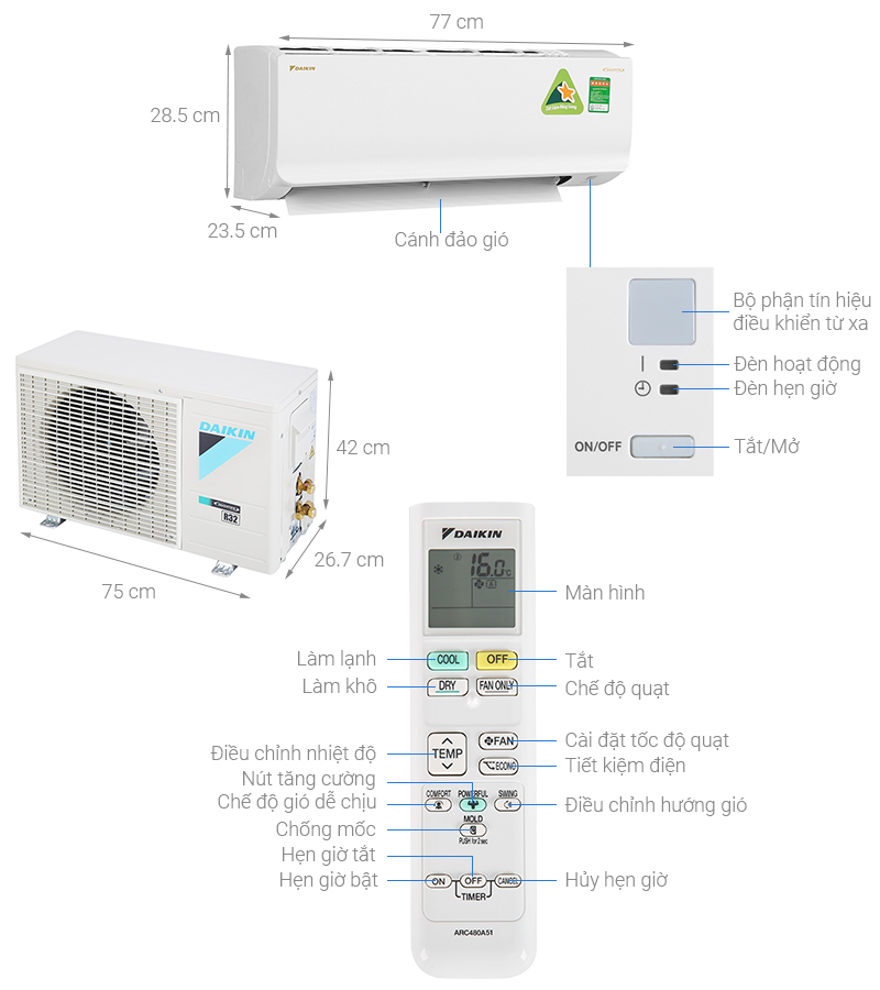 Máy lạnh Daikin Inverter 1 HP ATKA25UAVMV