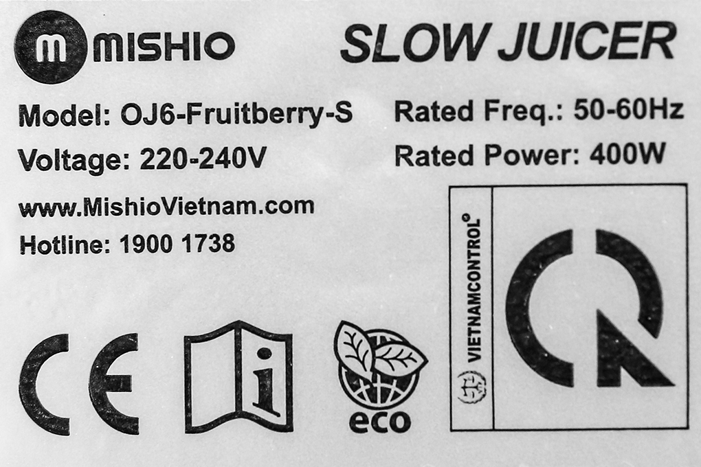 Máy ép chậm Mishio OJ6-Fruitberry-S