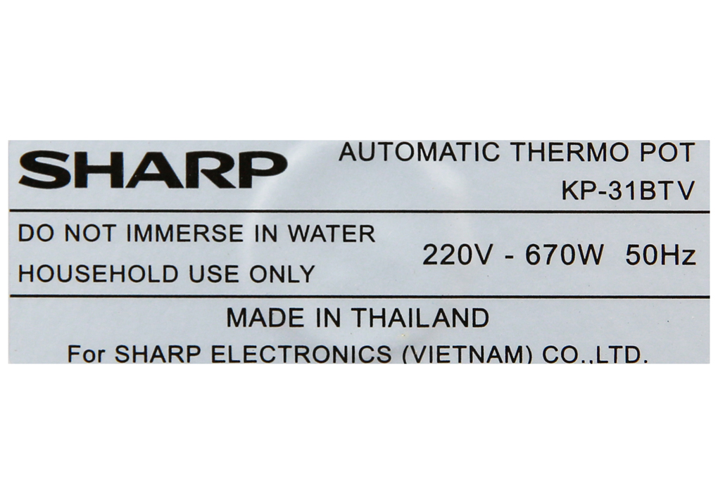 Bình thủy điện Sharp KP-31BTV- CU 2.8 lít