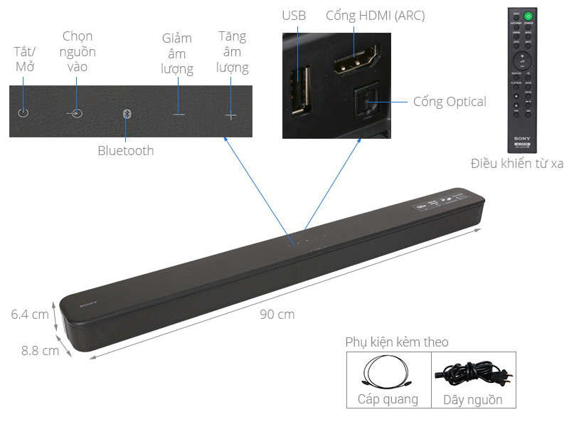 Loa thanh soundbar Sony 2.0 HT-S100F 120W