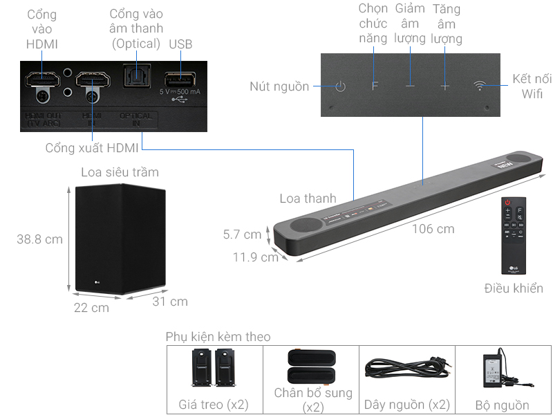 Loa thanh soundbar LG 3.1.2 SL8Y 440W
